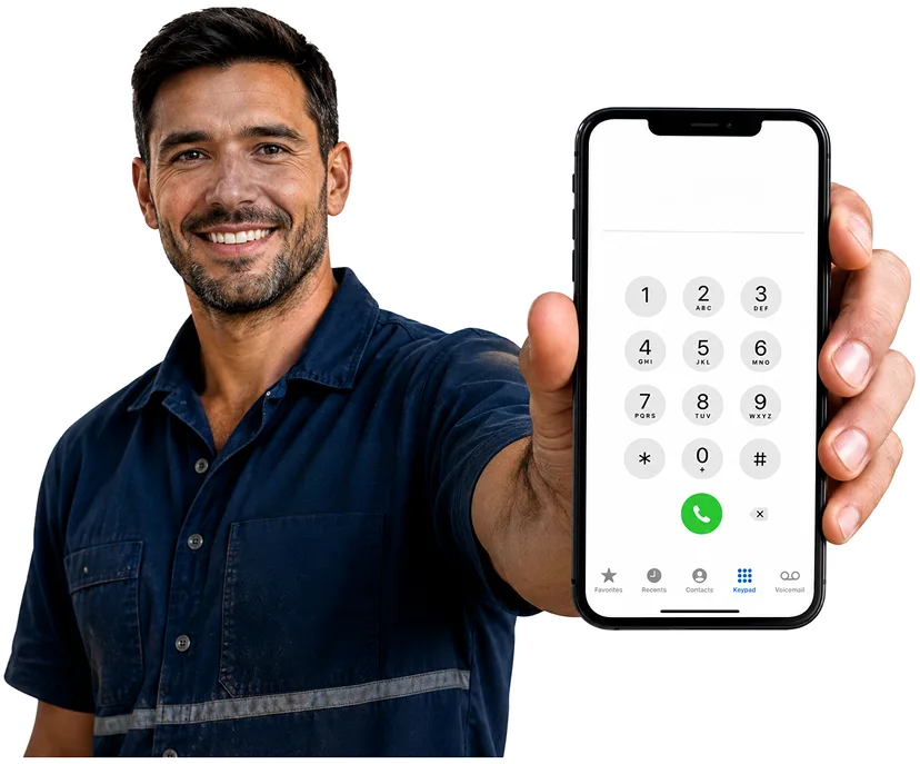 Plumber on the phone taking a Engadine callout