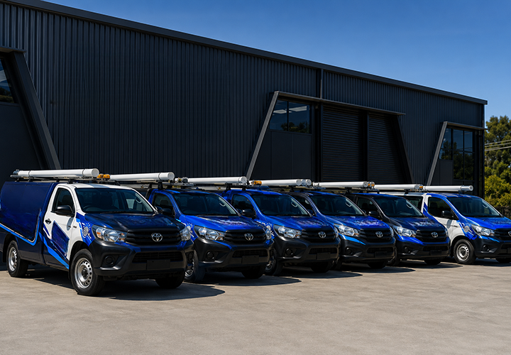 Fleet of Engadine Blocked Drains plumbing vans